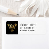 Black and Gold Phoenix Bird Emblem Metallic look Etiket (Insitu)