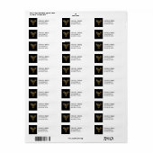 Black and Gold Phoenix Bird Emblem Metallic look Etiket (Full Sheet)