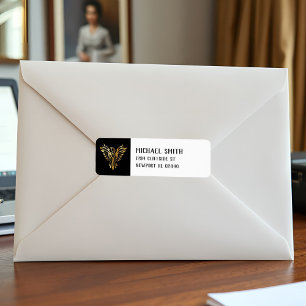 Black and Gold Phoenix Bird Emblem Metallic look Etiket