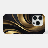Black and Gold Phone Case iPhone Hoesje (Achterkant horizontaal)