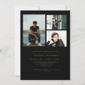 Black  and Gold Photo Graduation Kaart (Achterkant)