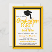 Black and Gold Photo Graduparty Kaart (Voorkant)