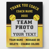 Black and Gold Photo, Softball Coach Gift Ideas Fotoplaat (Voorkant)