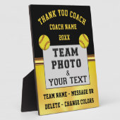 Black and Gold Photo, Softball Coach Gift Ideas Fotoplaat (Zijkant)