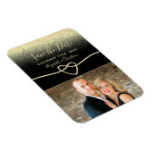 Black and Gold Photo Wedding Save the Date Magneet (Rechterzijde)