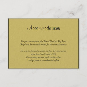 Black and Gold Piano Wedding Insert Informatiekaartje
