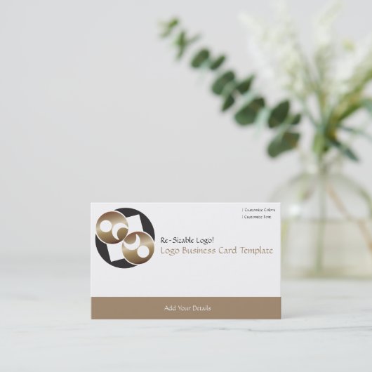 Black and Gold Planet Moon Logo Visitekaartje (Staand voorkant)