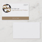 Black and Gold Planet Moon Logo Visitekaartje (Voorkant / Achterkant)