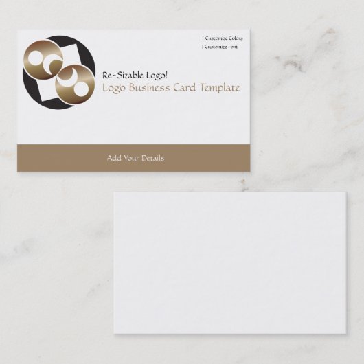 Black and Gold Planet Moon Logo Visitekaartje (Voorkant / Achterkant)