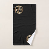 Black and Gold Planets Moon Bad Handdoek (Handdoek)