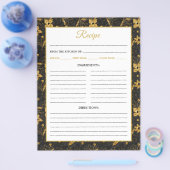 Black and Gold Poinsettia Flowers Recipe Page Flyer (Enkel)