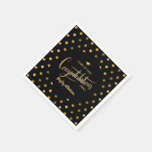 Black and Gold Polka Dot Congrats Afstudeerder Afs Servet (Hoek)