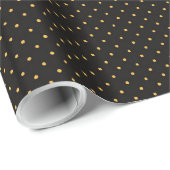 Black and Gold Polka Dot Gift Wrap Cadeaupapier (Rol Hoek)