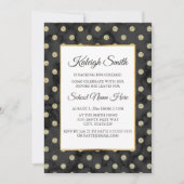 Black and Gold Polka Dot Trunk Party Invite Kaart (Voorkant)