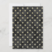 Black and Gold Polka Dot Trunk Party Invite Kaart (Achterkant)
