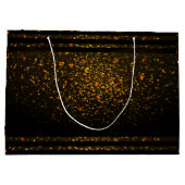 Black and Gold Pre-Personalized Monogram Gift Bag Groot Cadeauzakje (Achterkant)