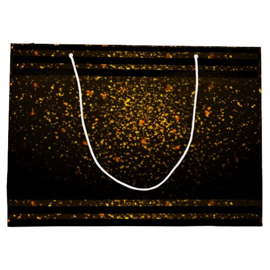 Black and Gold Pre-Personalized Monogram Gift Bag Groot Cadeauzakje (Achterkant)