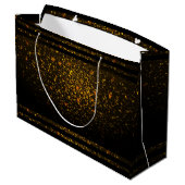 Black and Gold Pre-Personalized Monogram Gift Bag Groot Cadeauzakje (Achterkant Gekanteld)