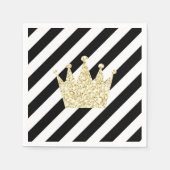 Black and Gold Prince Crown Napkins Servet (Voorkant)