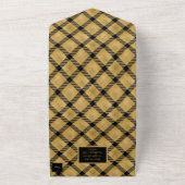 Black and Gold Pset Elegant All In One Uitnodiging (Buitenkant)