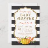 Black and Gold Pumpkin Baby shower Uitnodiging (Voorkant)