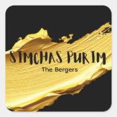 Black and gold Purim Label (Voorkant)