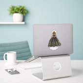 Black and Gold Quinceanera Dress Sticker (Laptop op bureau)