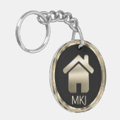 Black and Gold Real Estate - Monogram Sleutelhanger (Voorkant Links)