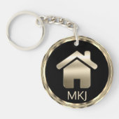 Black and Gold Real Estate - Monogram Sleutelhanger (Voorkant)