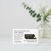 Black and Gold Removal Van, verwijderend bedrijf Visitekaartje (Staand voorkant)