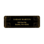 Black and Gold Roaring 20s art deco  Etiket (Voorkant)