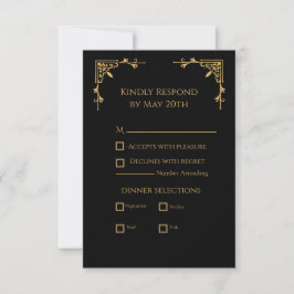 Black and Gold - Royal Regency RSVP Kaartje