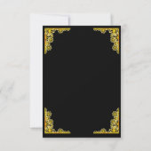 Black and Gold RSVP Card Kaartje (Achterkant)