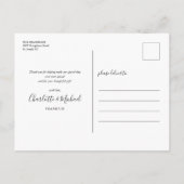 Black and Gold Script Photo Weddenschap Hartelijk Briefkaart (Achterkant)