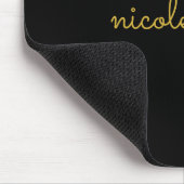 Black and Gold Script  | Stylish Monogram Modern Muismat (Hoek)