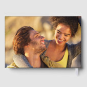 Black And Gold Signature Script Photo Wedding Gastenboek (Achterkant)