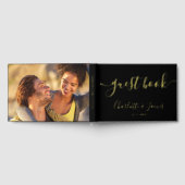 Black And Gold Signature Script Photo Wedding Gastenboek (Volledig)