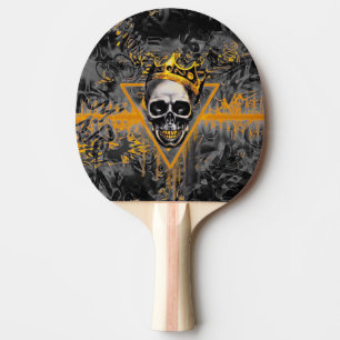 Black and Gold Skull King Graffiti Tafeltennisbatje