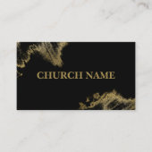Black and Gold Sparkles Church Visitekaartje (Voorkant)