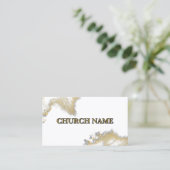 Black and Gold Sparkles Church Visitekaartje (Staand voorkant)