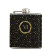 Black and Gold Sparkles Monogram Heupfles (Voorkant)