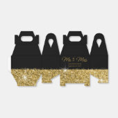 Black and Gold Specialized Mr & Mrs Wedding Bedankdoosjes (Uitgevouwen)