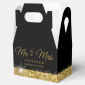 Black and Gold Specialized Mr & Mrs Wedding Bedankdoosjes (Geopend)