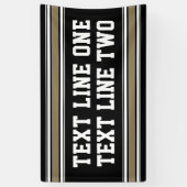 Black and Gold Sports Jersey - 2 regels tekst Spandoek (Verticaal)