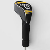 Black and Gold Sports Jersey Custom Name Number Golfheadcover (Schuin)