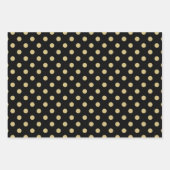 Black and Gold Spots ZigZag Stars Pattern Inpakpapier Vel (Voorkant)
