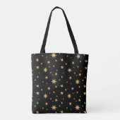 Black and Gold Stars Canvas tas - Schattige Carry (Achterkant)