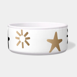 Black and Gold Stars Dog Bowl Voerbakje