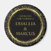 Black And Gold Stars Goth Pattern Magneet (Voorkant)