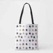 Black and Gold Stars Modern Trendy Boho Canvas tas (Voorkant)